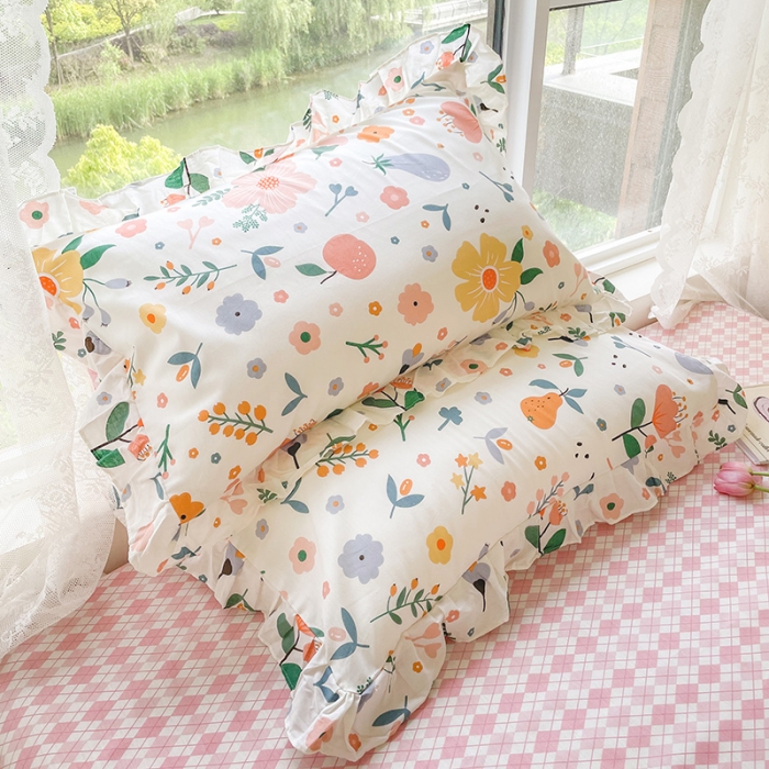 91家纺网 家纺一手货源 找家纺 （总）琪格格 2022新款花边款纯棉荷叶边四件套