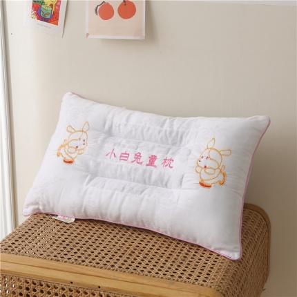 锦绣万家 2021新款儿童决明子枕头枕芯30*50一只 小白兔童枕（绣花款）