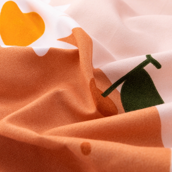 91家纺网 家纺一手货源 找家纺 佑佳家纺 2024新款磨毛印花植物羊绒单被套 爱媛甜橙-奶油桔