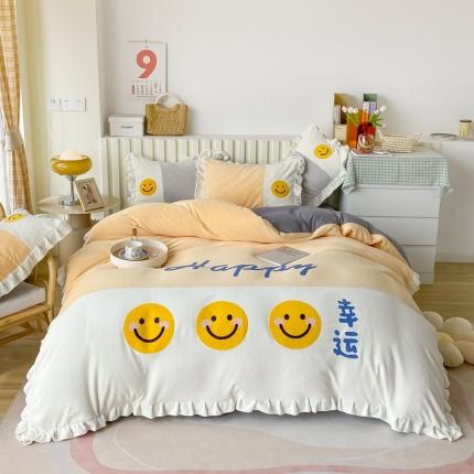 91家纺网 家纺一手货源 找家纺 （总）懒猫家纺 2021新款牛奶绒毛巾绣四件套实拍图