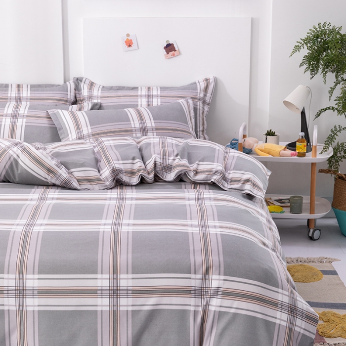 91家纺网 家纺一手货源 找家纺 佑佳家纺 2024新款磨毛印花植物羊绒单被套 极致空间-高级灰