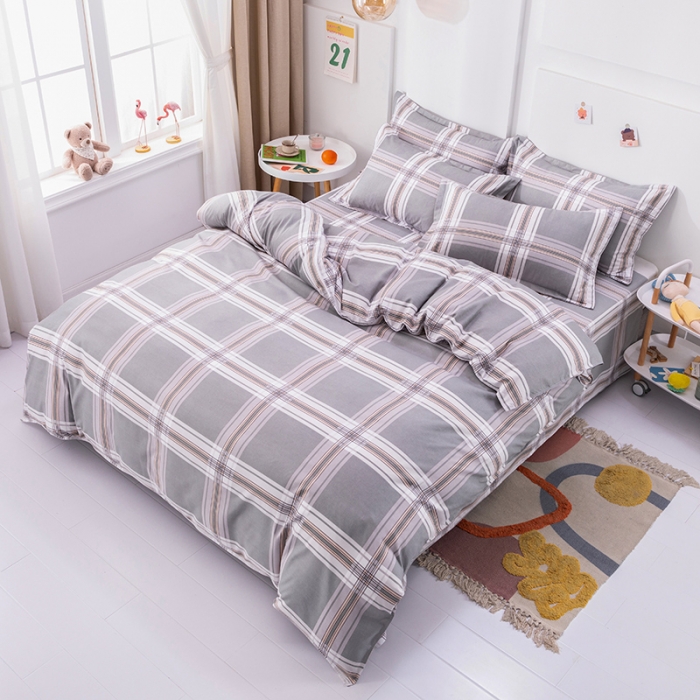 91家纺网 家纺一手货源 找家纺 佑佳家纺 2024新款磨毛印花植物羊绒单被套 极致空间-高级灰