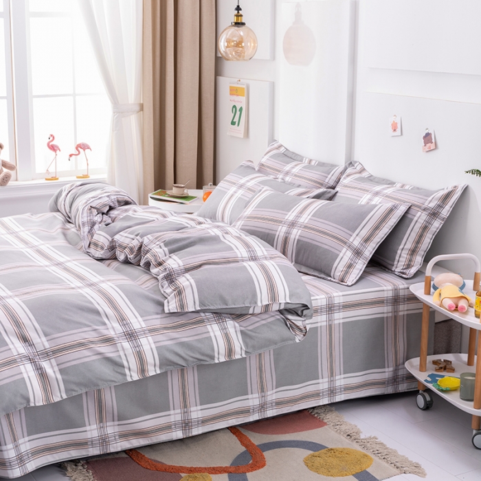 91家纺网 家纺一手货源 找家纺 佑佳家纺 2024新款磨毛印花植物羊绒单被套 极致空间-高级灰