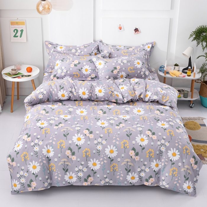 91家纺网 家纺一手货源 找家纺 佑佳家纺 2024新款磨毛印花植物羊绒单被套 漫漫幽香-优雅灰