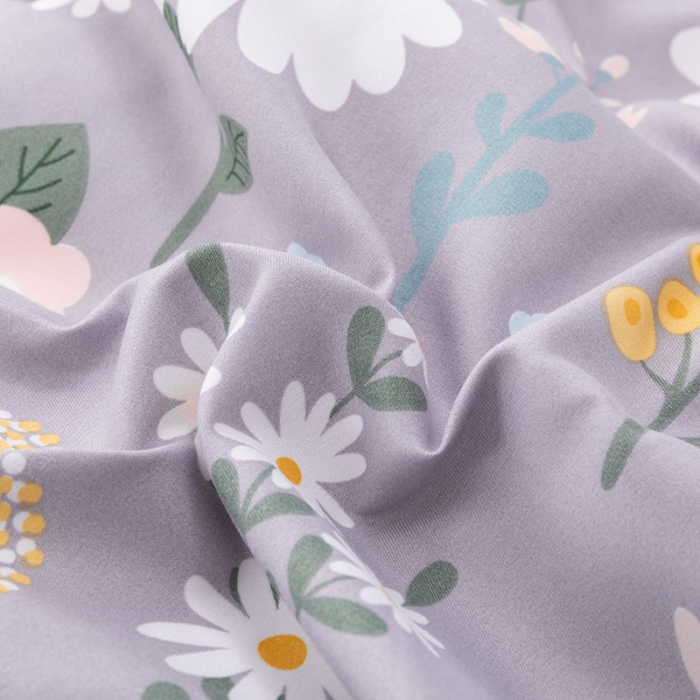 91家纺网 家纺一手货源 找家纺 佑佳家纺 2024新款磨毛印花植物羊绒单被套 漫漫幽香-优雅灰