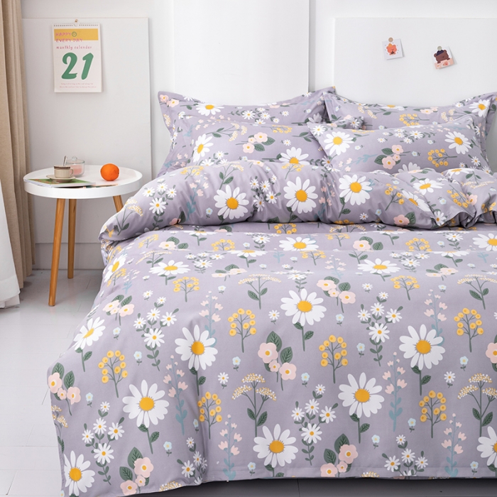 91家纺网 家纺一手货源 找家纺 佑佳家纺 2024新款磨毛印花植物羊绒单被套 漫漫幽香-优雅灰