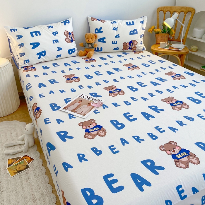 91家纺网 家纺一手货源 找家纺 简宜家居 2021新款全棉A版床笠 hi熊宝宝