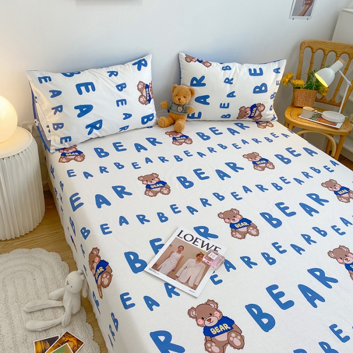 91家纺网 家纺一手货源 找家纺 简宜家居 2021新款全棉A版床笠 hi熊宝宝