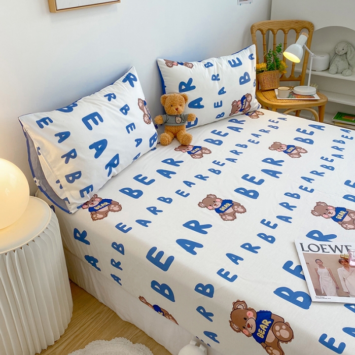 91家纺网 家纺一手货源 找家纺 简宜家居 2021新款全棉A版床笠 hi熊宝宝