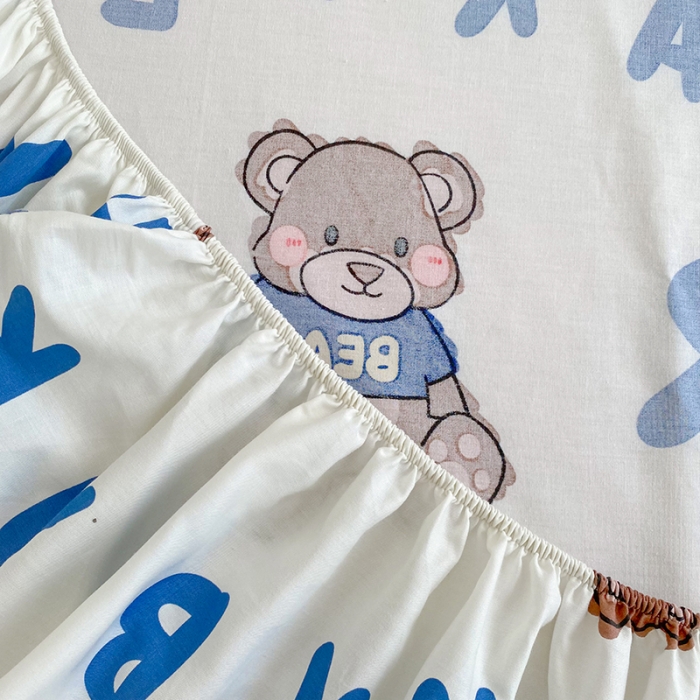 91家纺网 家纺一手货源 找家纺 简宜家居 2021新款全棉A版床笠 hi熊宝宝