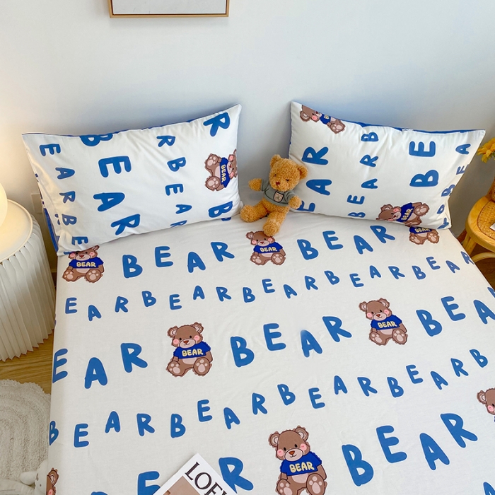 91家纺网 家纺一手货源 找家纺 简宜家居 2021新款全棉A版床笠 hi熊宝宝