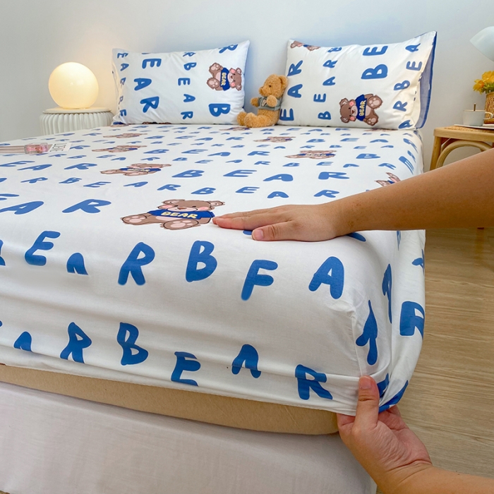 91家纺网 家纺一手货源 找家纺 简宜家居 2021新款全棉A版床笠 hi熊宝宝