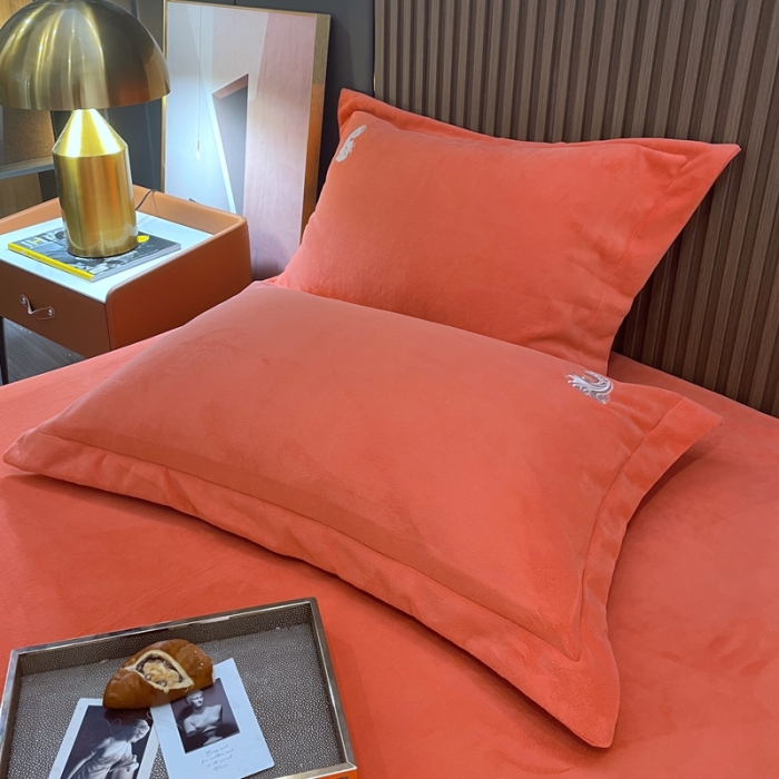 91家纺网 家纺一手货源 找家纺 榻尚家居 2021新款柔暖绒四件套茱莉系列 茱莉桔