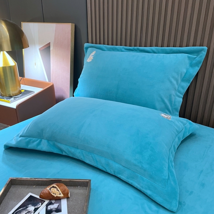 91家纺网 家纺一手货源 找家纺 榻尚家居 2021新款柔暖绒四件套茱莉系列 茱莉蓝