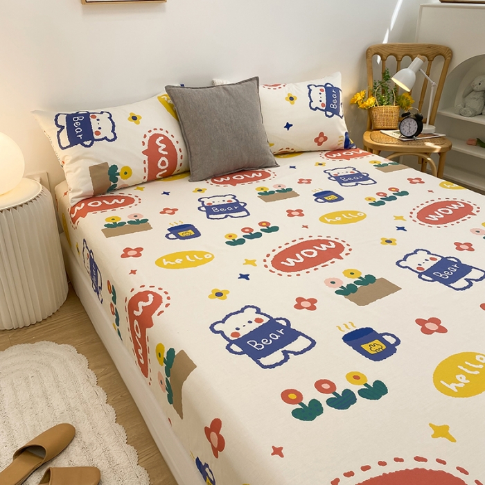 91家纺网 家纺一手货源 找家纺 简宜家居 2021新款全棉A版床笠 wowbear