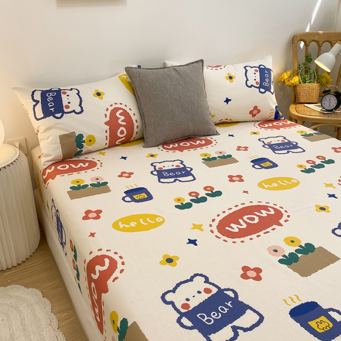 91家纺网 家纺一手货源 找家纺 简宜家居 2021新款全棉A版床笠 wowbear