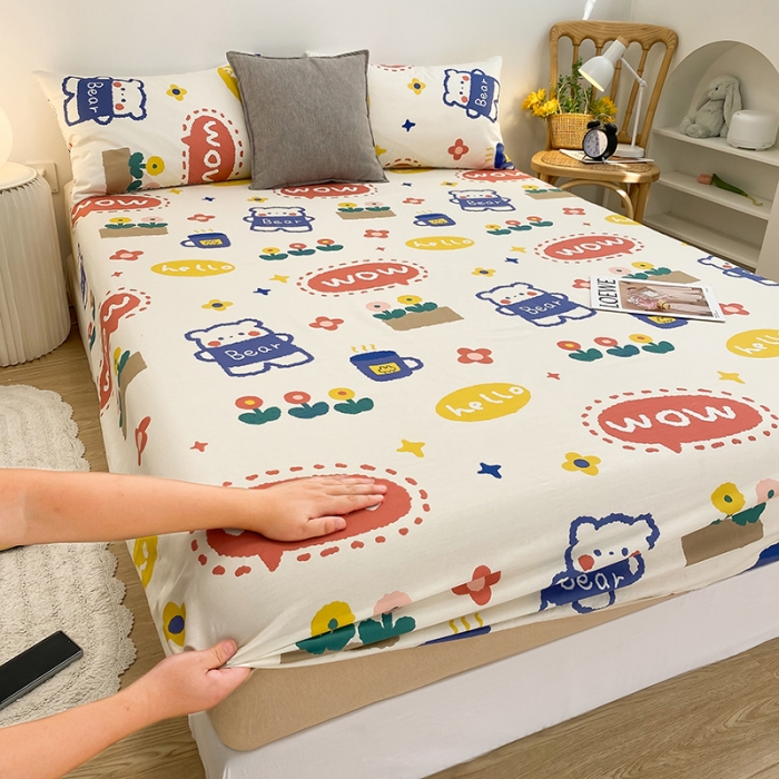 91家纺网 家纺一手货源 找家纺 简宜家居 2021新款全棉A版床笠 wowbear