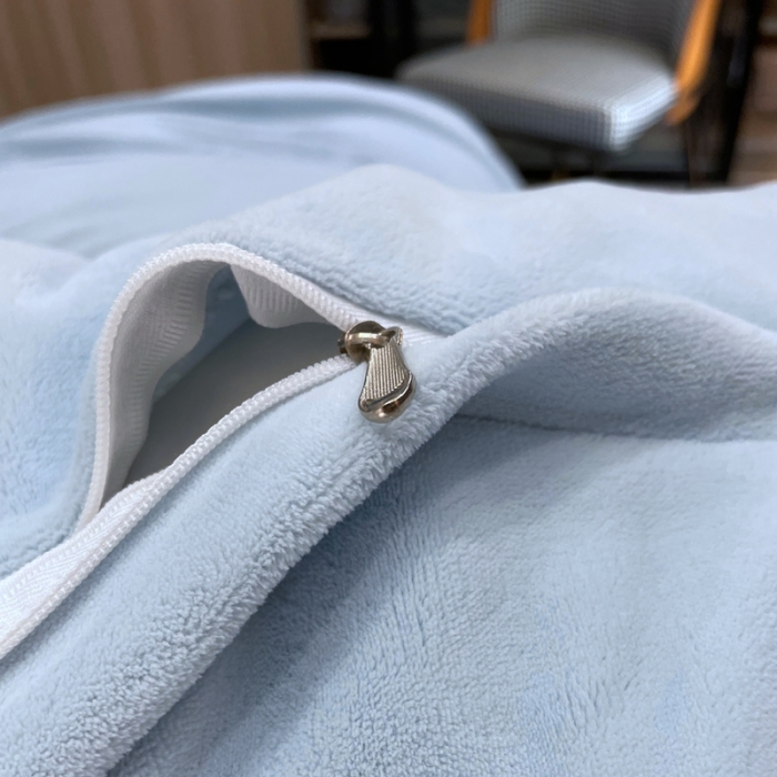 91家纺网 家纺一手货源 找家纺 榻尚家居 2021新款柔暖绒四件套茱莉系列 茱莉浅兰