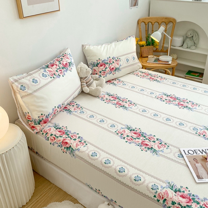 91家纺网 家纺一手货源 找家纺 简宜家居 2021新款全棉A版床笠 白月光