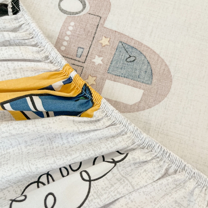 91家纺网 家纺一手货源 找家纺 简宜家居 2021新款全棉A版床笠 嘟嘟小车