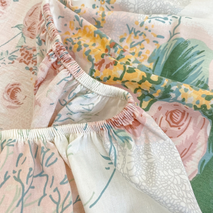 91家纺网 家纺一手货源 找家纺 简宜家居 2021新款全棉A版床笠 浪漫花舞