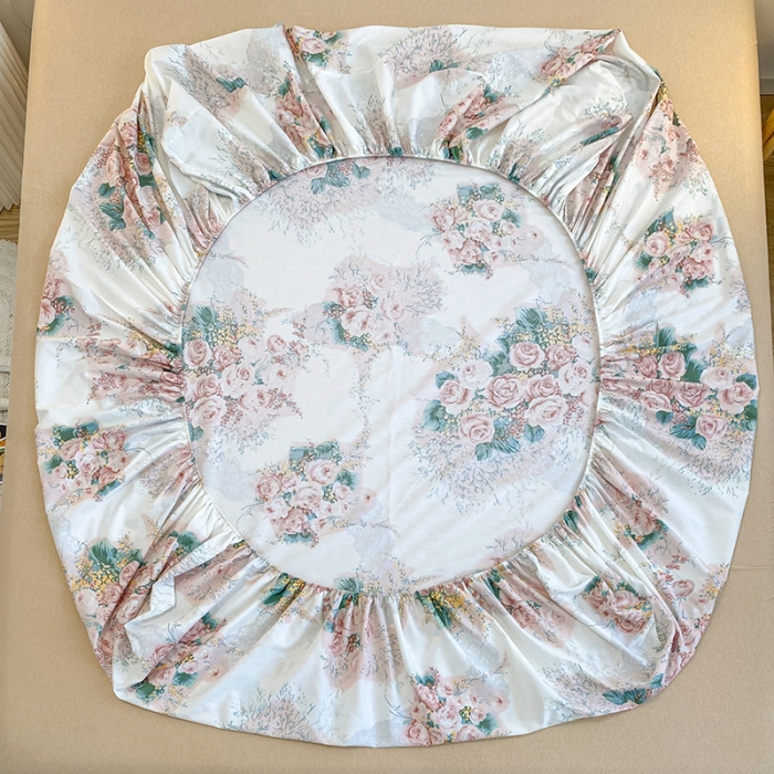 91家纺网 家纺一手货源 找家纺 简宜家居 2021新款全棉A版床笠 浪漫花舞