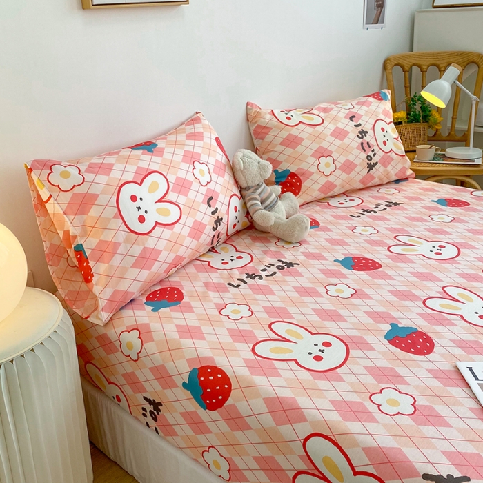 91家纺网 家纺一手货源 找家纺 简宜家居 2021新款全棉A版床笠 莓莓兔团