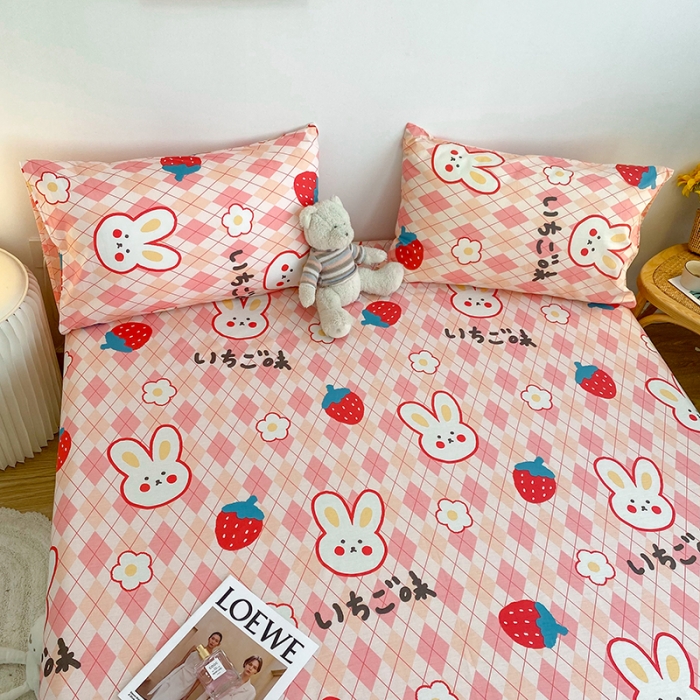 91家纺网 家纺一手货源 找家纺 简宜家居 2021新款全棉A版床笠 莓莓兔团