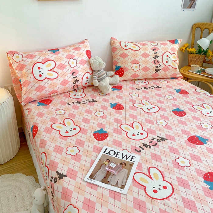 91家纺网 家纺一手货源 找家纺 简宜家居 2021新款全棉A版床笠 莓莓兔团