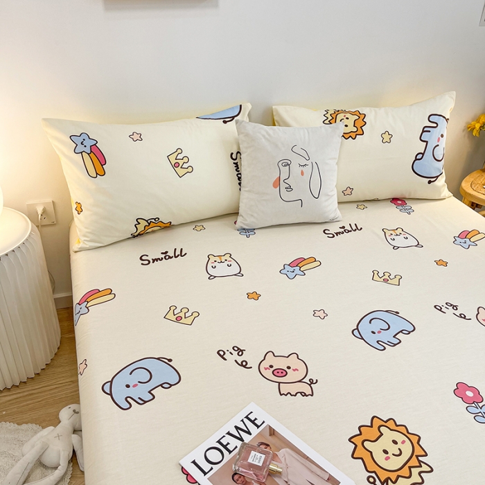 91家纺网 家纺一手货源 找家纺 简宜家居 2021新款全棉A版床笠 小可爱