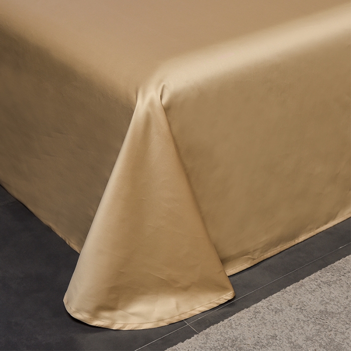 91家纺网 家纺一手货源 找家纺 2024新款高支高密轻奢风长绒棉刺绣绣花四件套千寻系列 香槟金