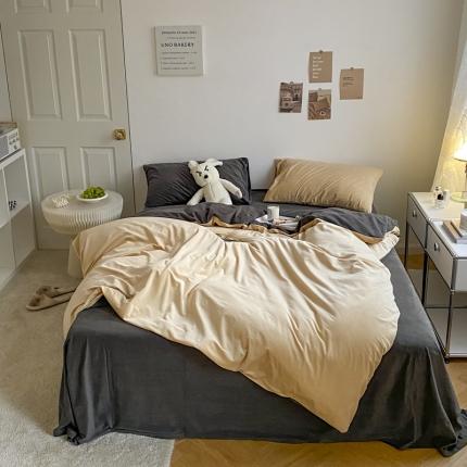 91家纺网 家纺一手货源 找家纺 （总）例外 2023新款天鹅绒双拼四件套