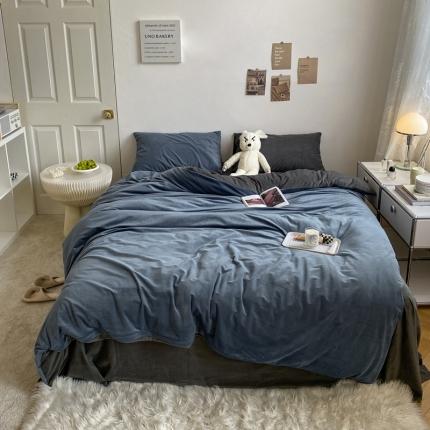 91家纺网 家纺一手货源 找家纺 （总）例外 2023新款天鹅绒双拼四件套