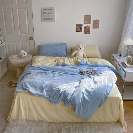 91家纺网 家纺一手货源 找家纺 （总）例外 2023新款天鹅绒双拼四件套