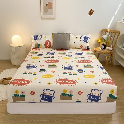 91家纺网 家纺一手货源 找家纺 简宜家居 2021新款全棉A版床笠 wowbear