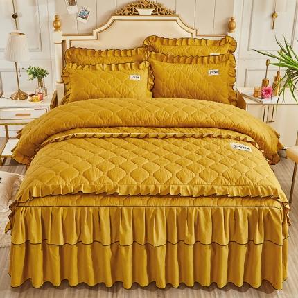 91家纺网 家纺一手货源 找家纺 （总）艾裙海 2025新款床裙款全夹棉四件套