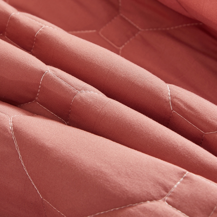 91家纺网 家纺一手货源 找家纺 艾裙海 2025新款床裙款全夹棉四件套 豆沙红