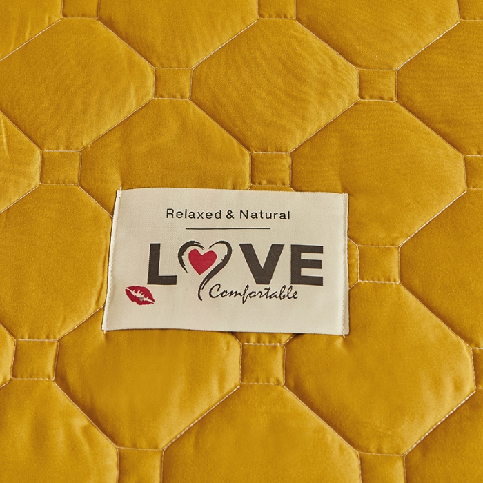 91家纺网 家纺一手货源 找家纺 艾裙海 2025新款纯色磨毛夹棉单床裙 姜黄