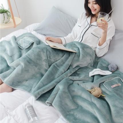 91家纺网 家纺一手货源 找家纺 静家居 2024直播多功能懒人毯墨绿