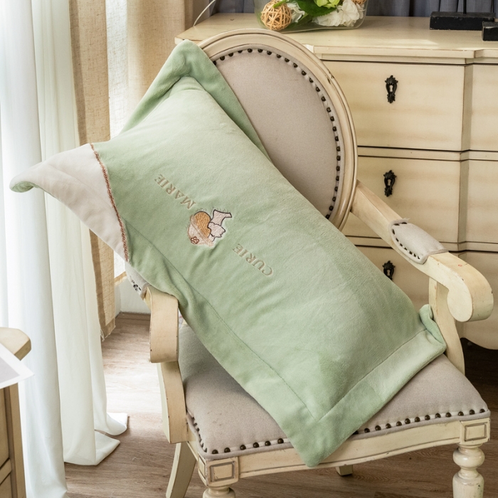 91家纺网 家纺一手货源 找家纺 佰亿莱2024新款牛奶绒贴布绣四件套-居里夫人系列 草绿