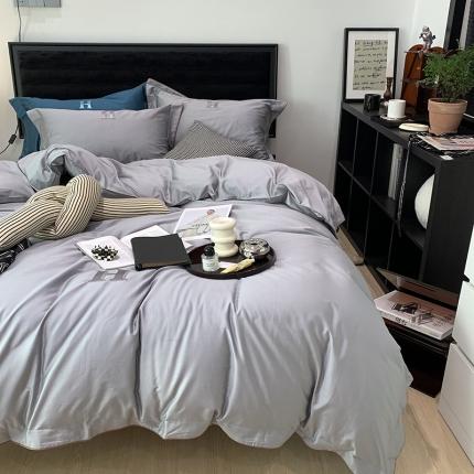 91家纺网 家纺一手货源 找家纺 橘滋 2021新款100支长绒棉四件套-H系列 H浅灰