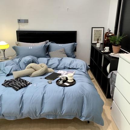 橘滋 2021新款100支长绒棉四件套-H系列 H雾蓝