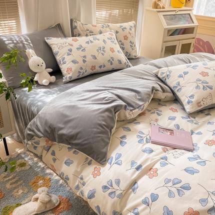 91家纺网 家纺一手货源 找家纺 （总）2022新款全棉+水晶绒四件套