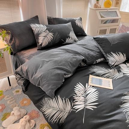 2022新款全棉+水晶绒四件套 羽墨