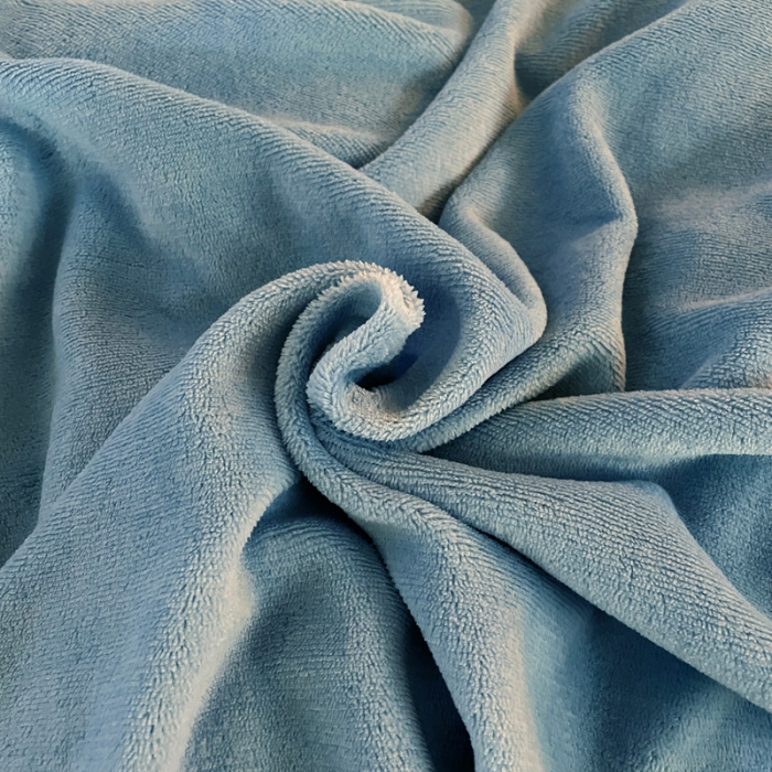 91家纺网 家纺一手货源 找家纺 千朵 2021新款法莱绒加厚牛奶绒四件套 天空蓝
