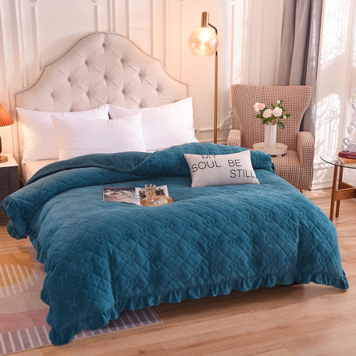 91家纺网 家纺一手货源 找家纺 （总）甜之梦 2025新款牛奶绒夹棉纯色单被套