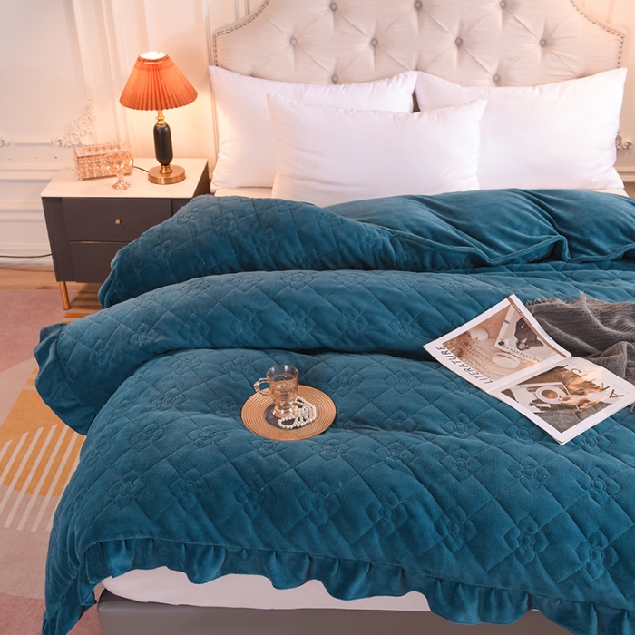 91家纺网 家纺一手货源 找家纺 （总）甜之梦 2025新款牛奶绒夹棉纯色单被套