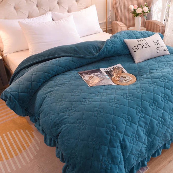 91家纺网 家纺一手货源 找家纺 （总）甜之梦 2025新款牛奶绒夹棉纯色单被套