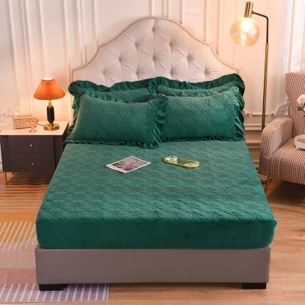 91家纺网 家纺一手货源 找家纺 （总）甜之梦 2025新款牛奶绒夹棉防滑纯色床笠