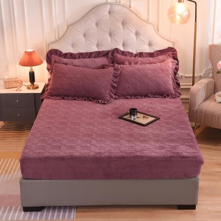 91家纺网 家纺一手货源 找家纺 （总）甜之梦 2025新款牛奶绒夹棉防滑纯色床笠